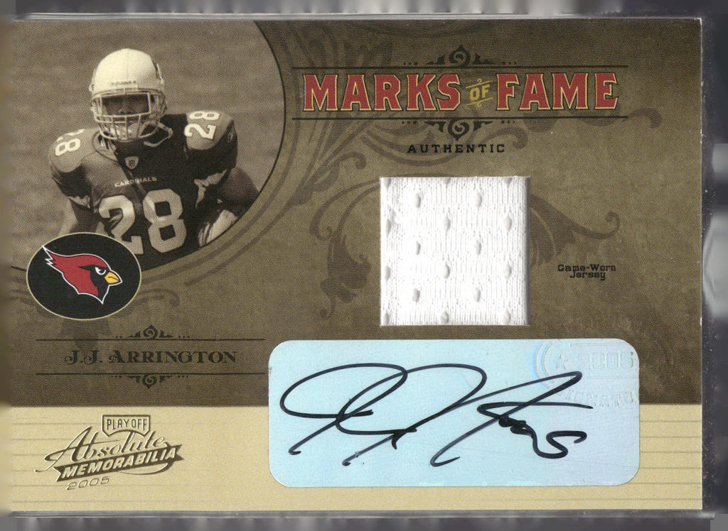 2005 Playoff Absolute Memorabilia #MF-20 J.J. Arrington Autographs #/300