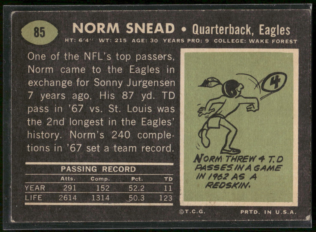 1969 Topps #85 Norm Snead