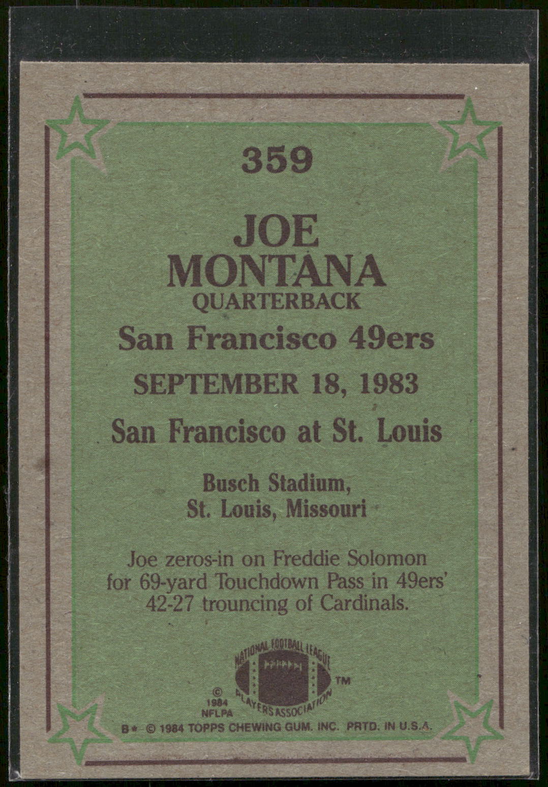 1984 Topps #359 Joe Montana