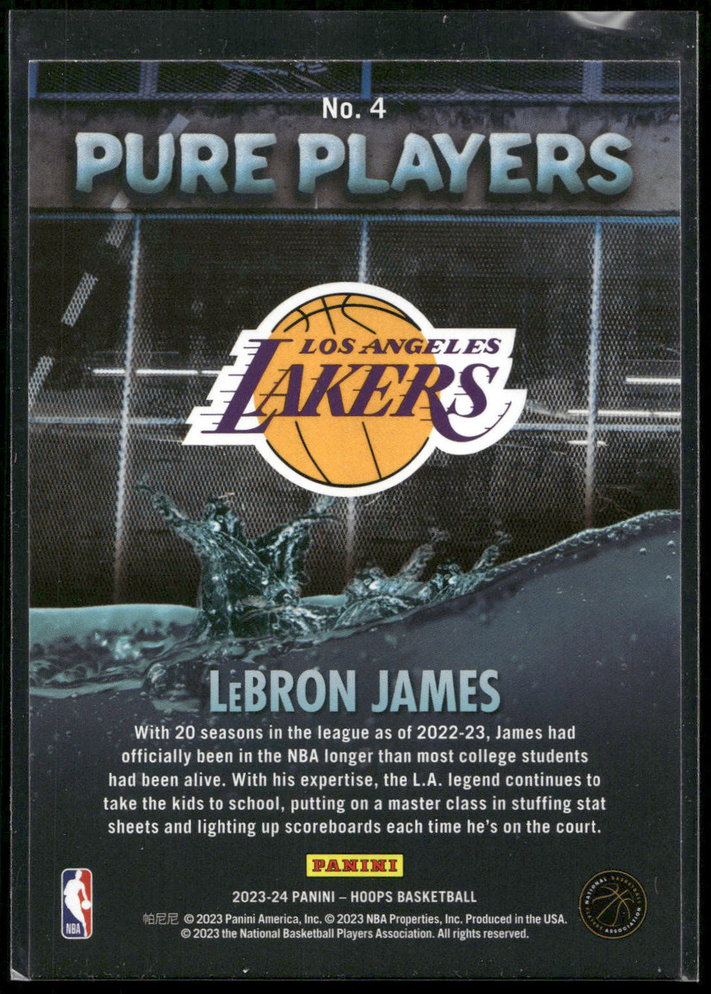 2023-24 Hoops #4 LeBron James Pure Players