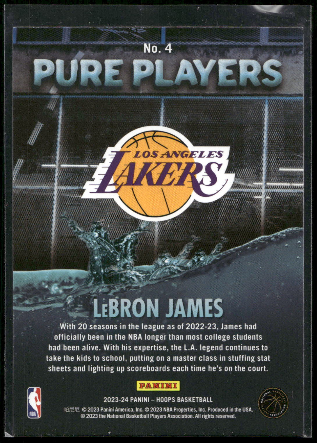 2023-24 Hoops #4 LeBron James Pure Players