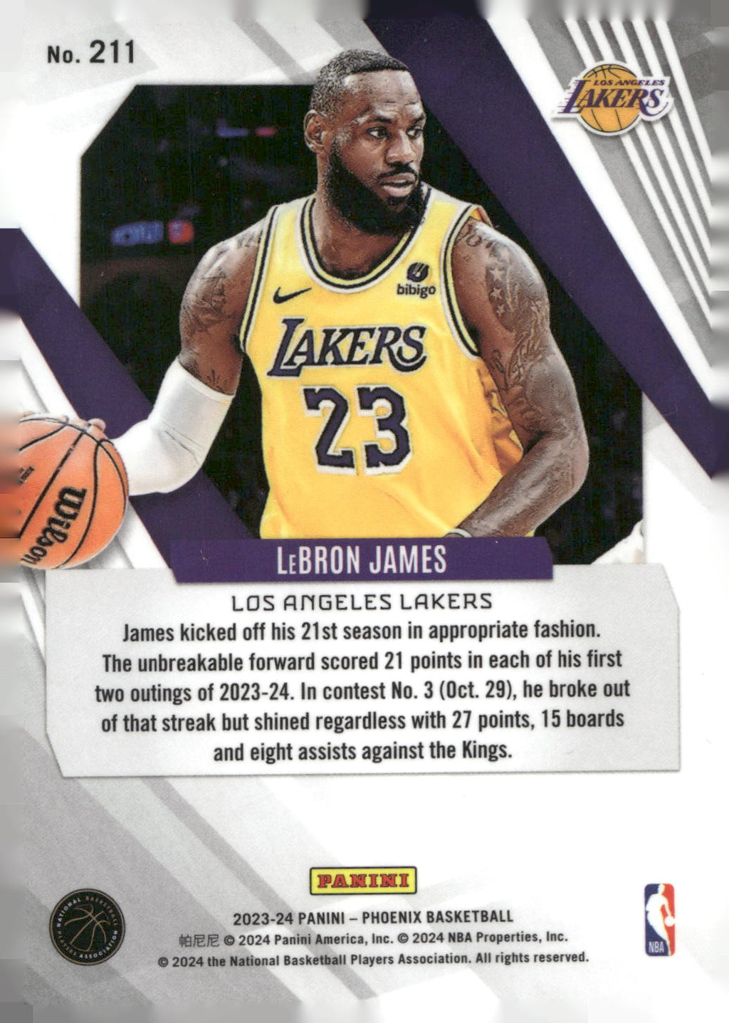 2023-24 Panini Phoenix #211 LeBron James