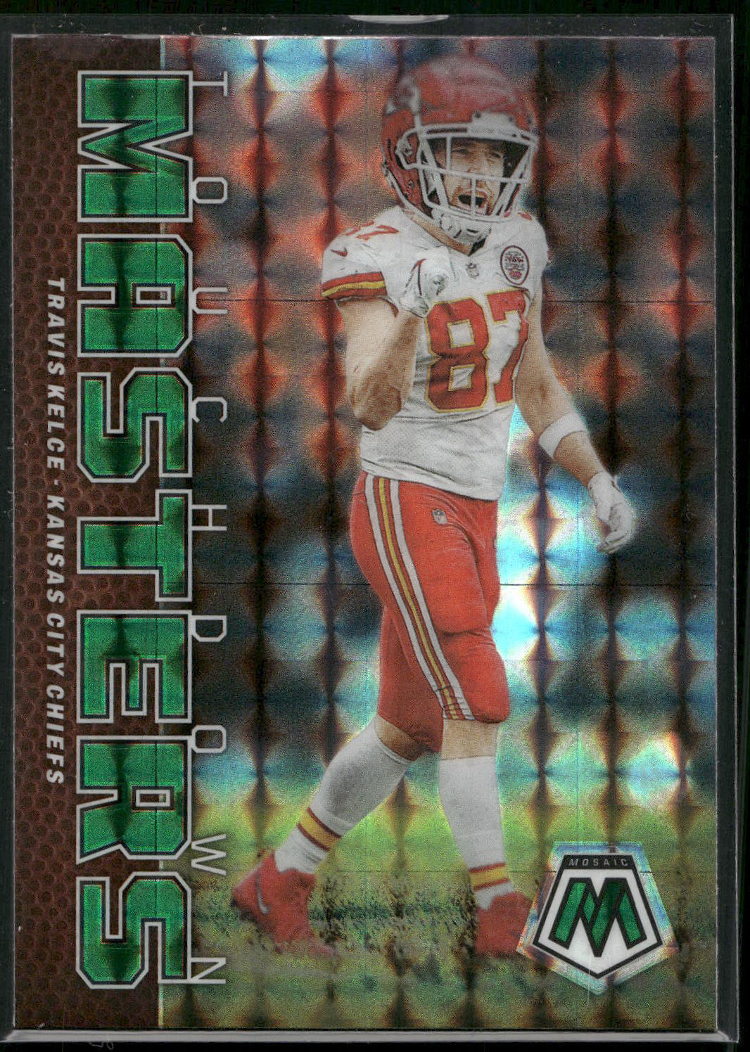 2023 Panini Mosaic #TM-TK Travis Kelce Touchdown Masters Mosaic Green