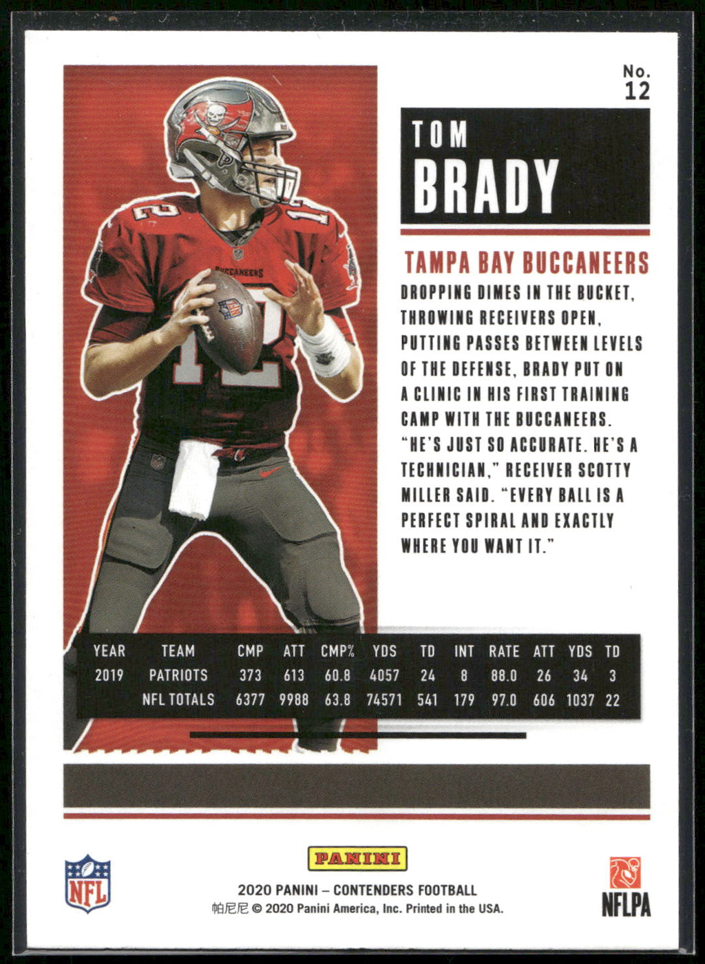2020 Panini Contenders #12 Tom Brady