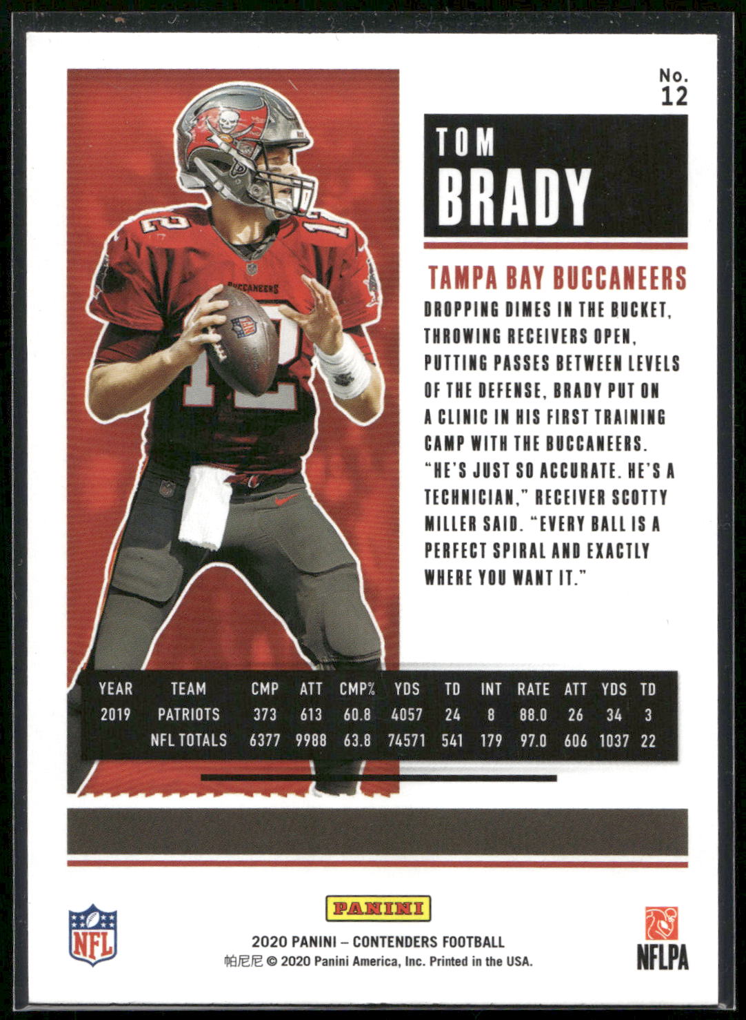 2020 Panini Contenders #12 Tom Brady