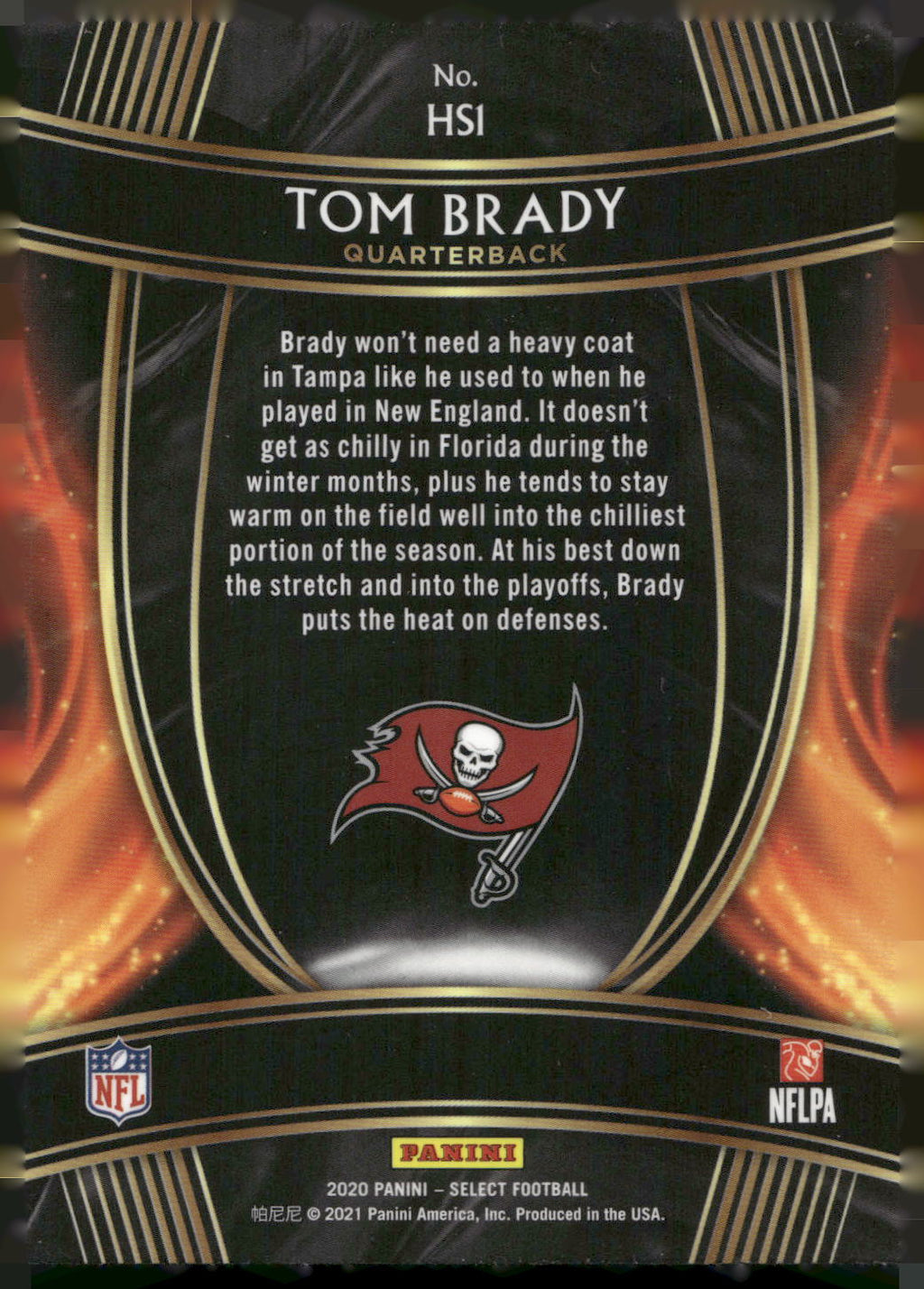 2020 Panini Select #HS1 Tom Brady Hot Stars