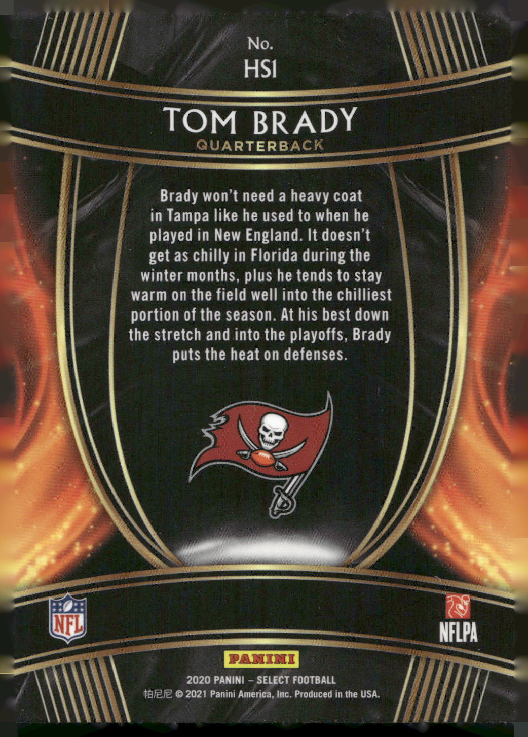 2020 Panini Select #HS1 Tom Brady Hot Stars