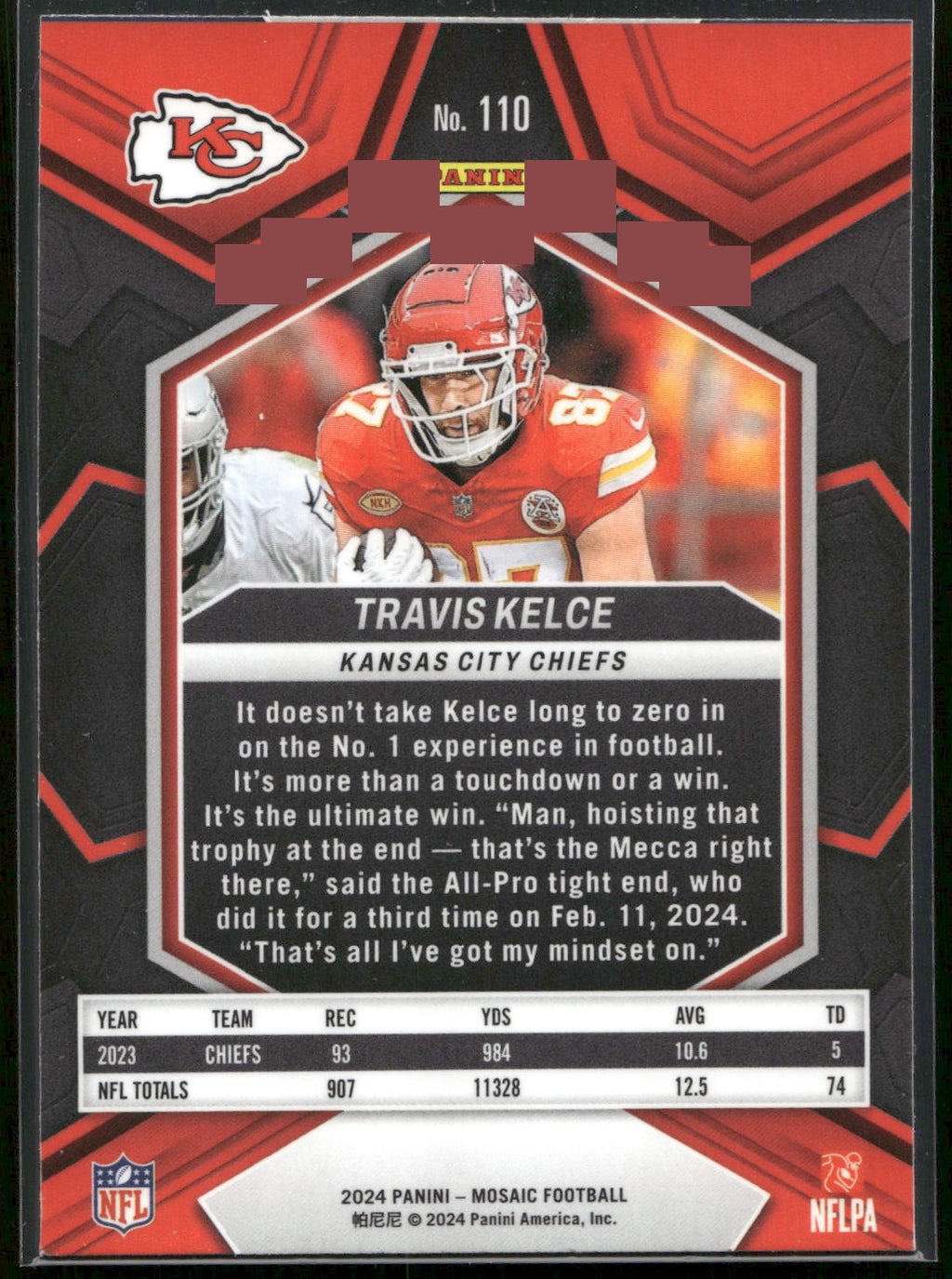 2024 Panini Mosaic #110 Travis Kelce