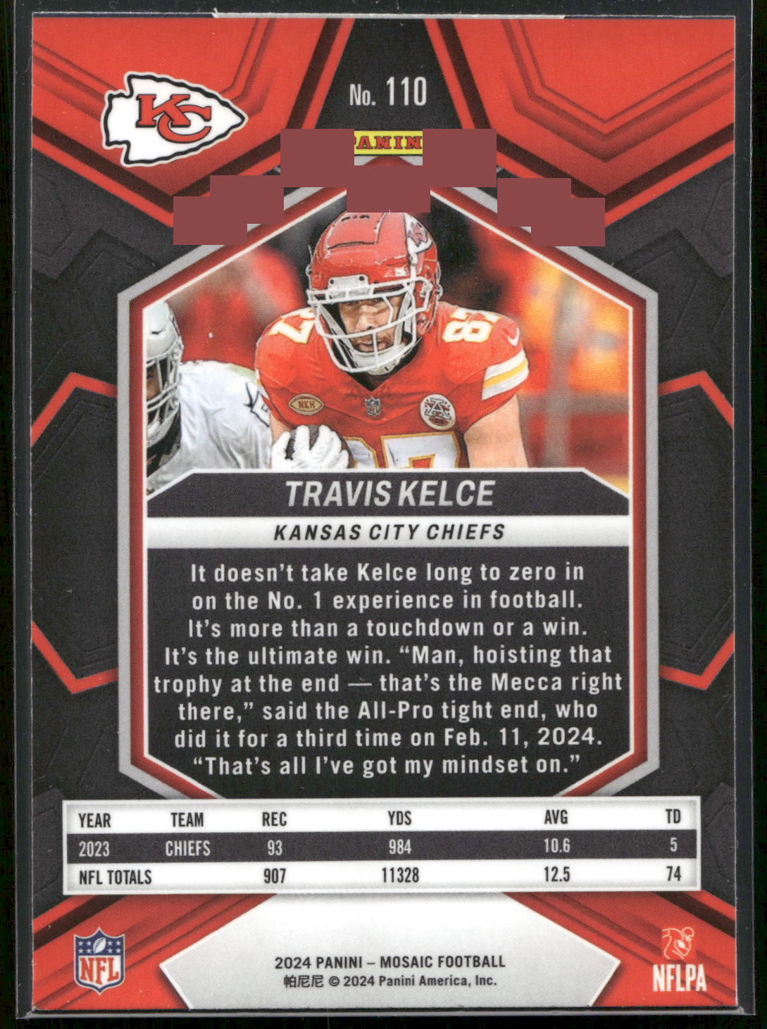 2024 Panini Mosaic #110 Travis Kelce