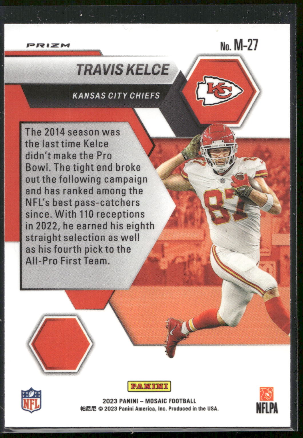 2023 Panini Mosaic #M-27 Travis Kelce Montage Mosaic