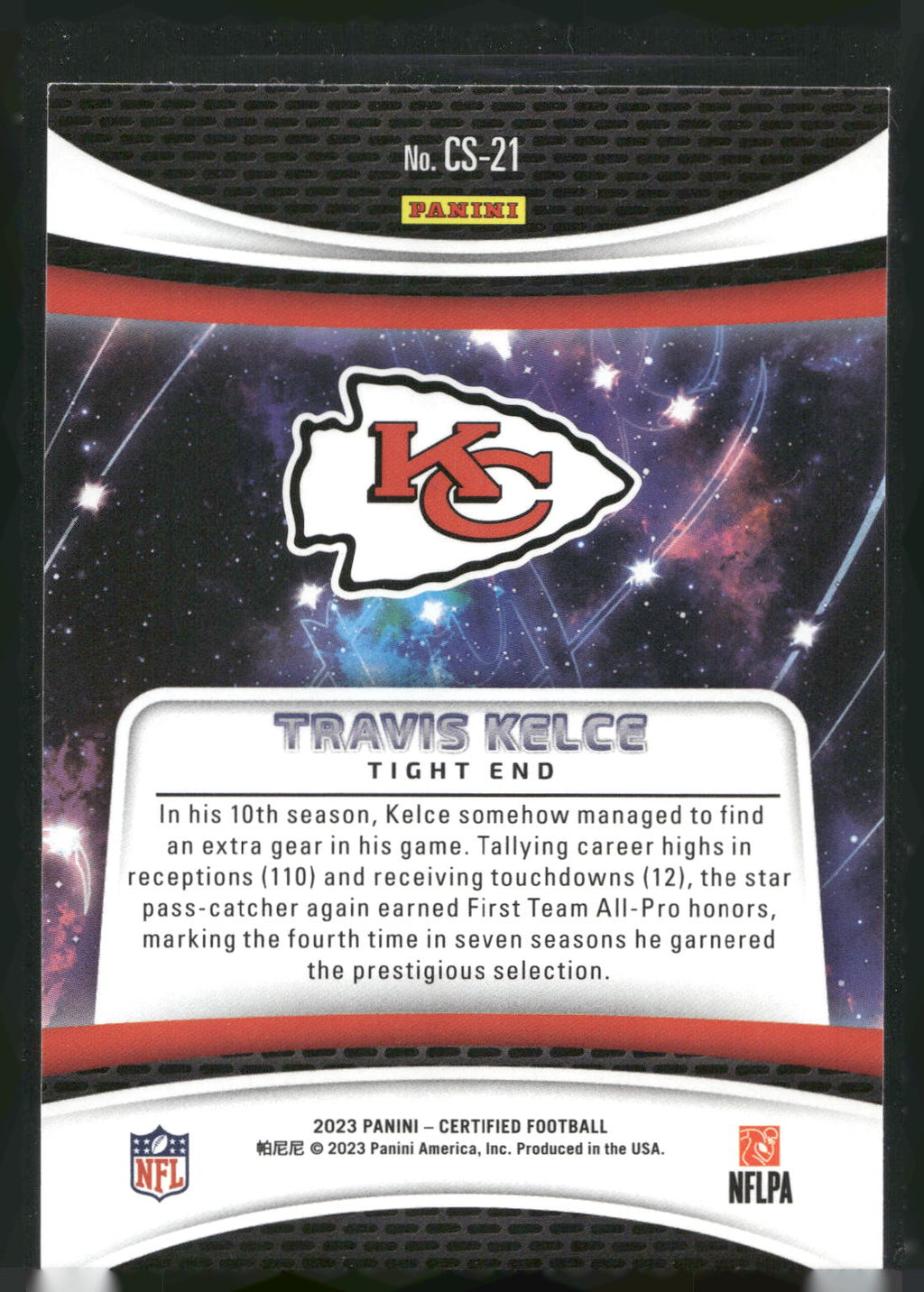 2023 Panini Certified #CS-21 Travis Kelce Certified Stars