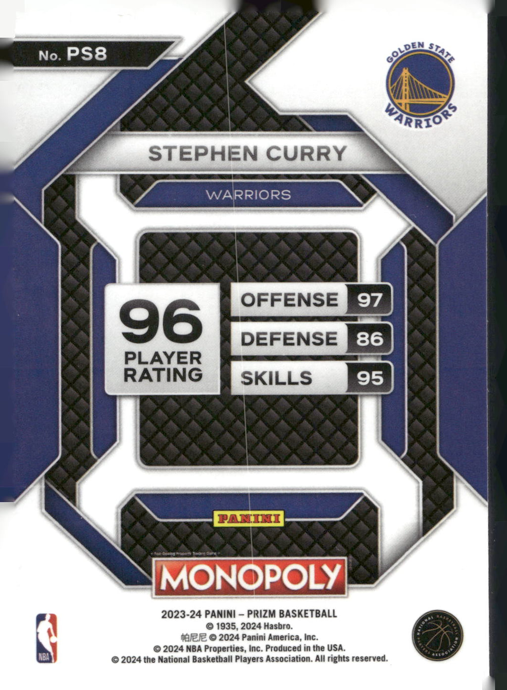 2023-24 Panini Prizm Monopoly #PS8 Stephen Curry All-Star