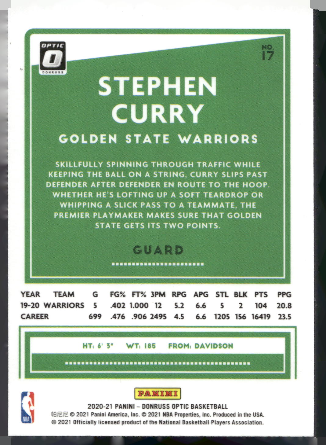 2020-21 Donruss Optic #17 Stephen Curry
