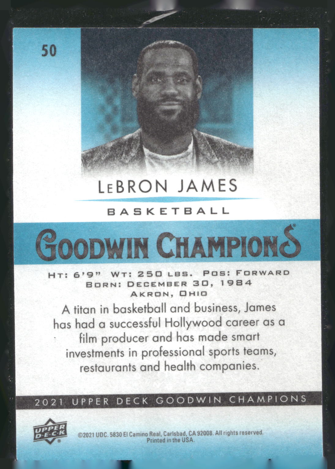 2021 Upper Deck Goodwin Champions #50 LeBron James