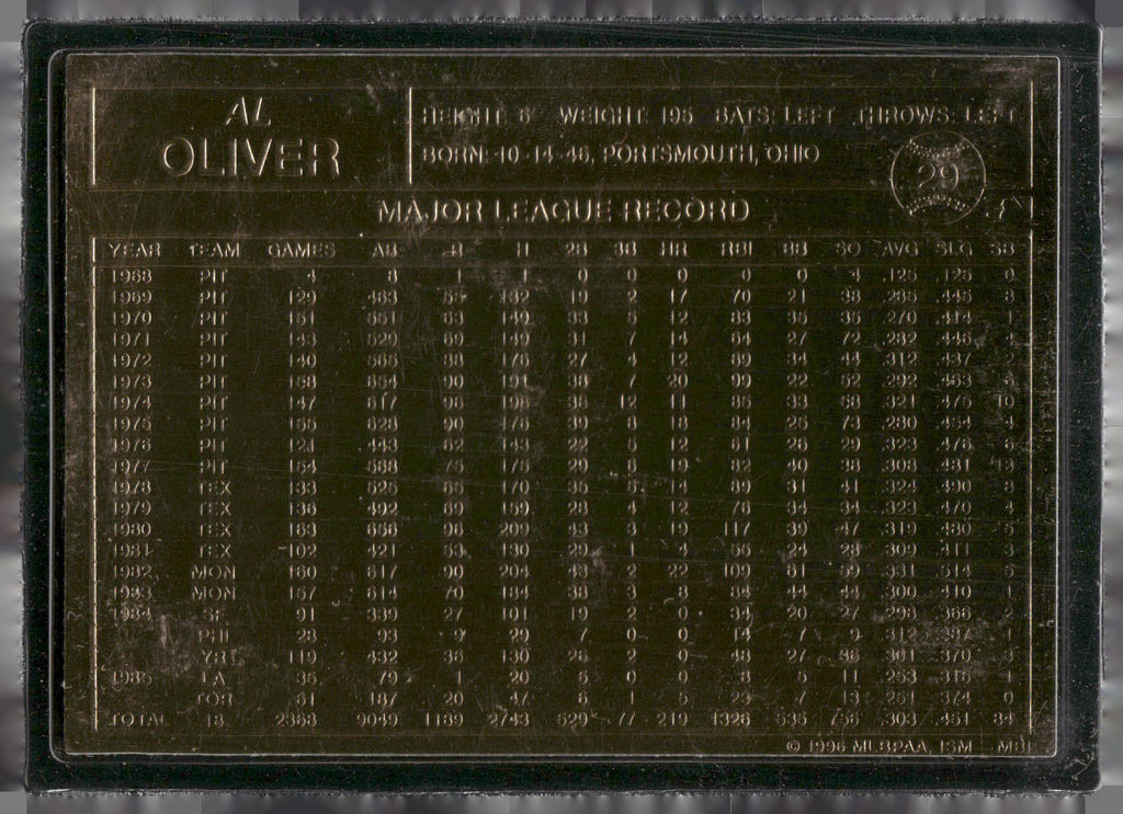 1996-03 Danbury Mint #29 Al Oliver
