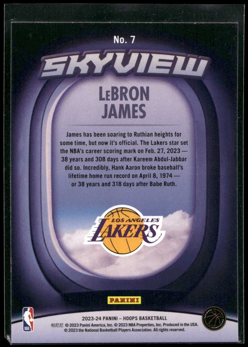 2023-24 Hoops #7 LeBron James Skyview