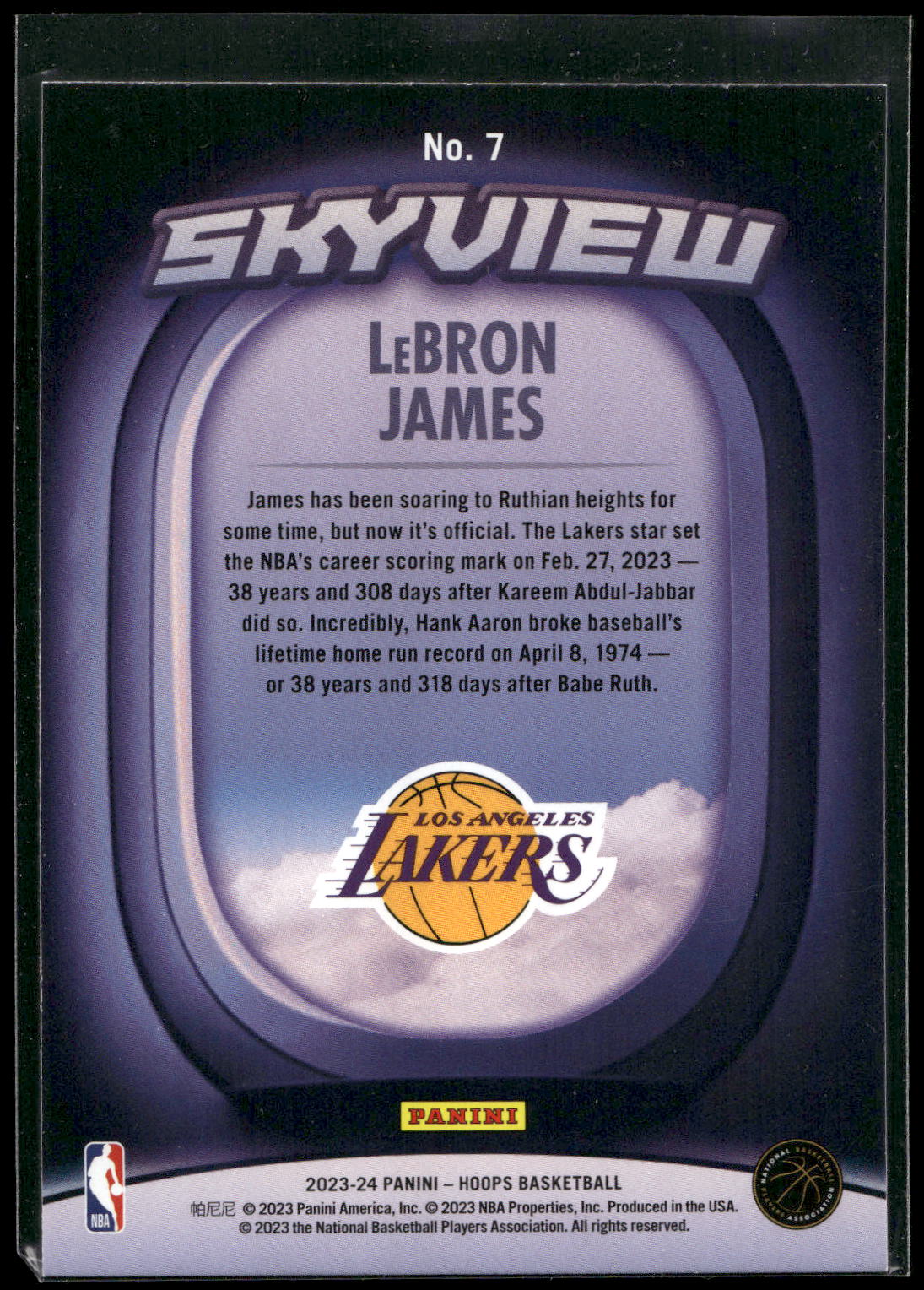 2023-24 Hoops #7 LeBron James Skyview