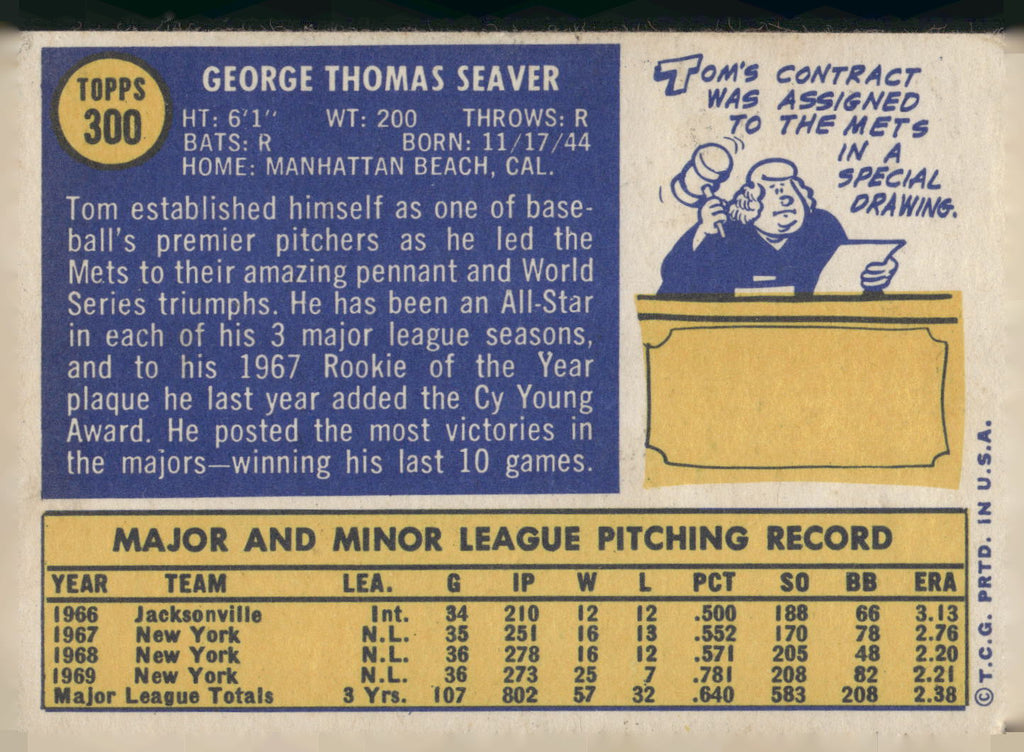 1970 Topps #300 Tom Seaver