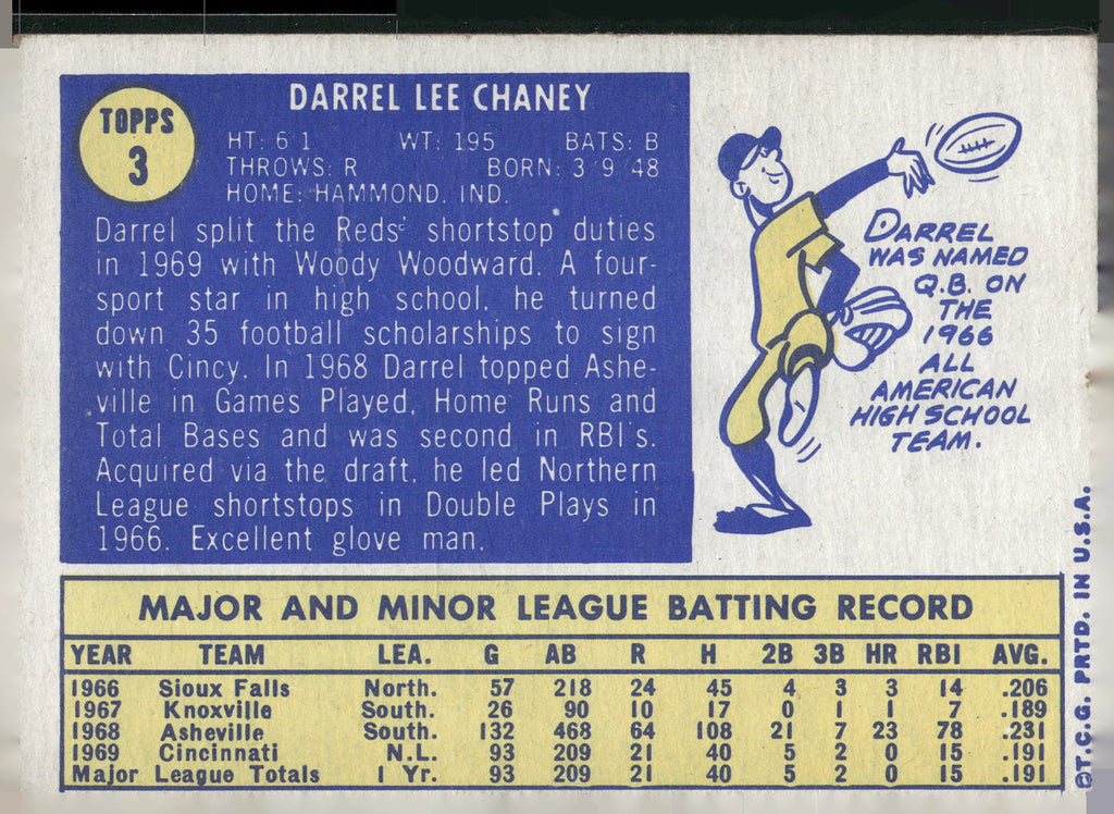 1970 Topps #3 Darrel Chaney