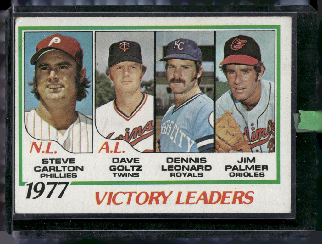 1978 Topps #205 1977 Victory Leaders (Steve Carlton / Jim Palmer)