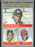 1970 Topps #65 1969 National League Home Run Leaders McCovey Hank Aaron May