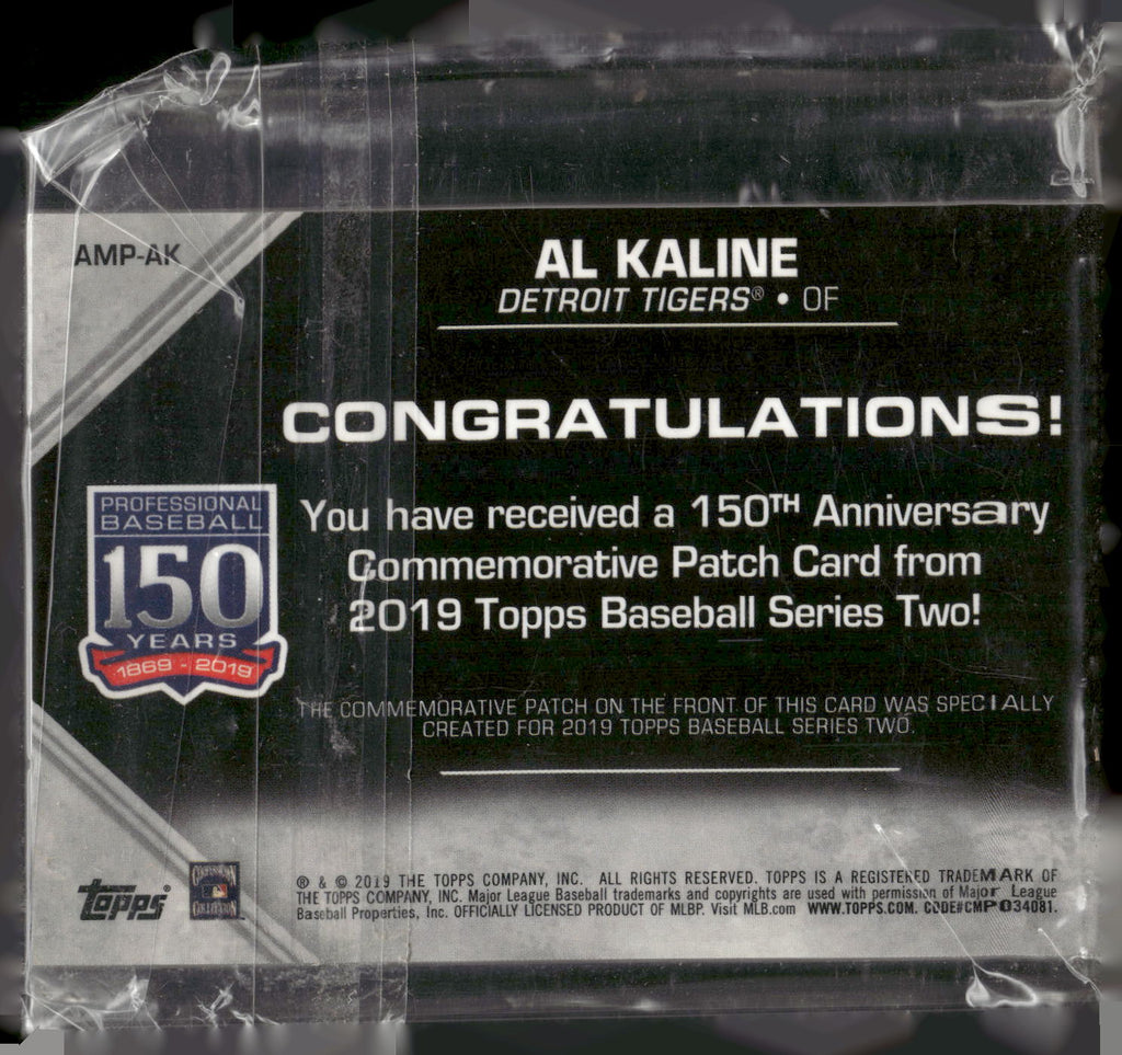2019 Topps #AMP-AK Al Kaline 150th Anniversary Commemorative Patches