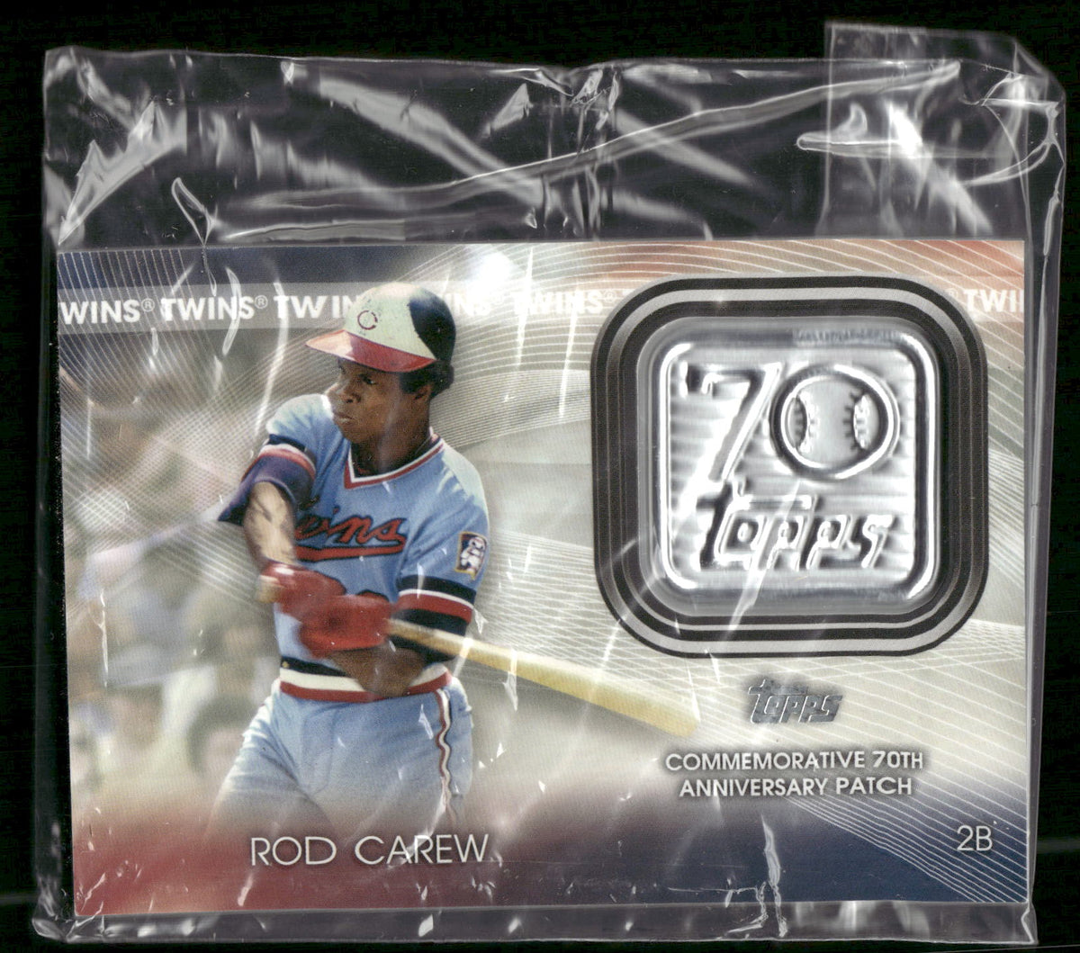 2021 Topps #T70P-RCA Rod Carew 70th Anniversary Logo Patch Platinum Anniversar