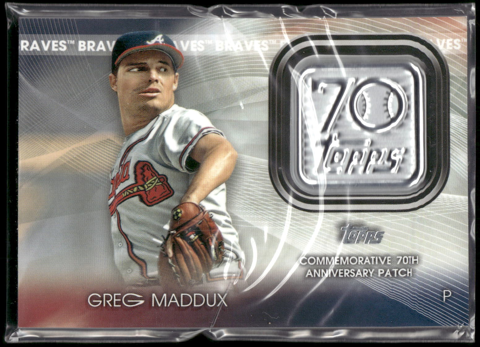 2021 Topps #T70P-GM Greg Maddux 70th Anniversary Logo Patch (Series 2)