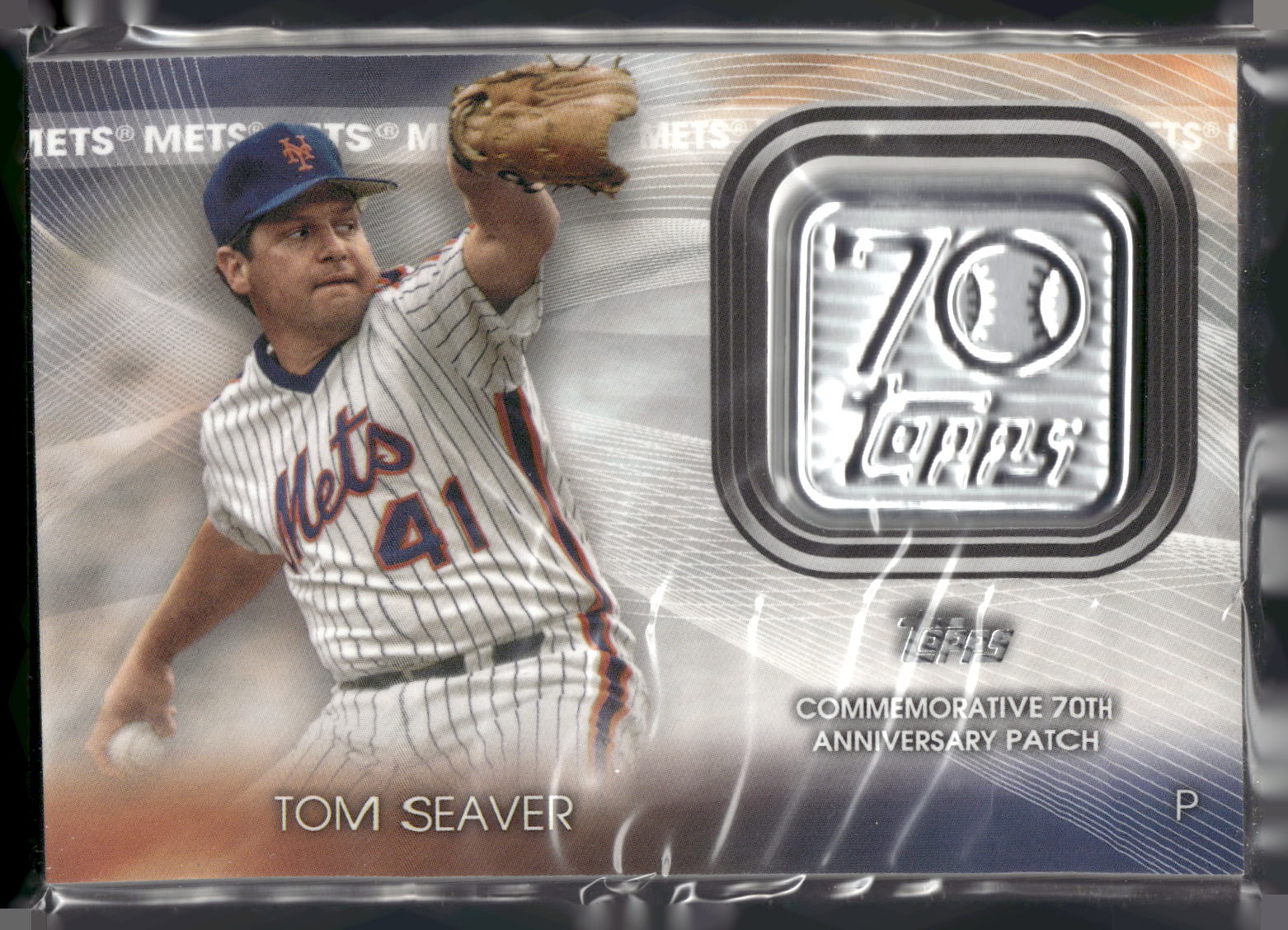 2021 Topps #70LP-TS Tom Seaver 70th Anniversary Logo Patch (Series 1)