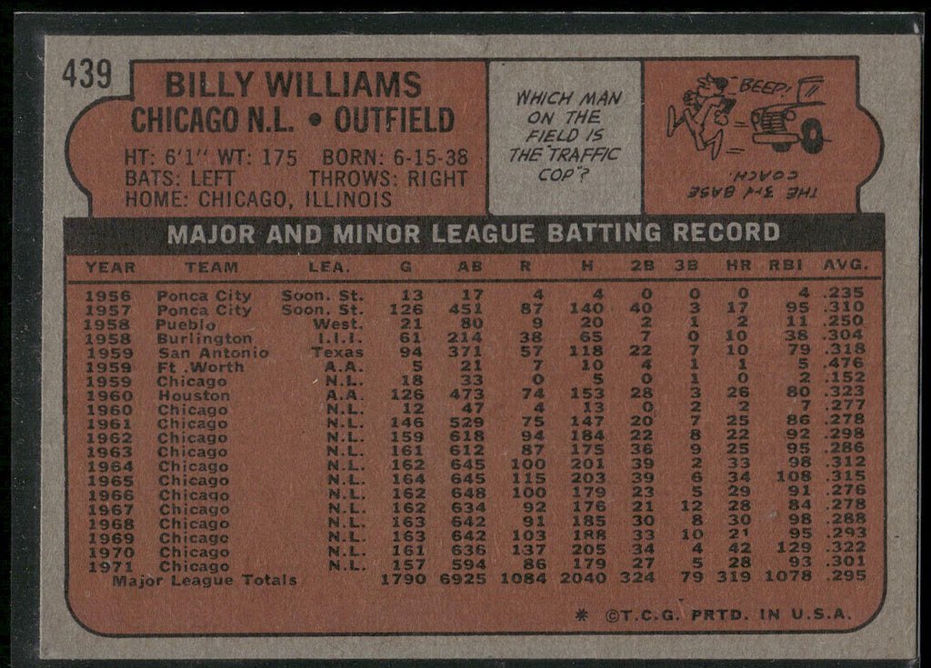 1972 Topps #439 Billy Williams
