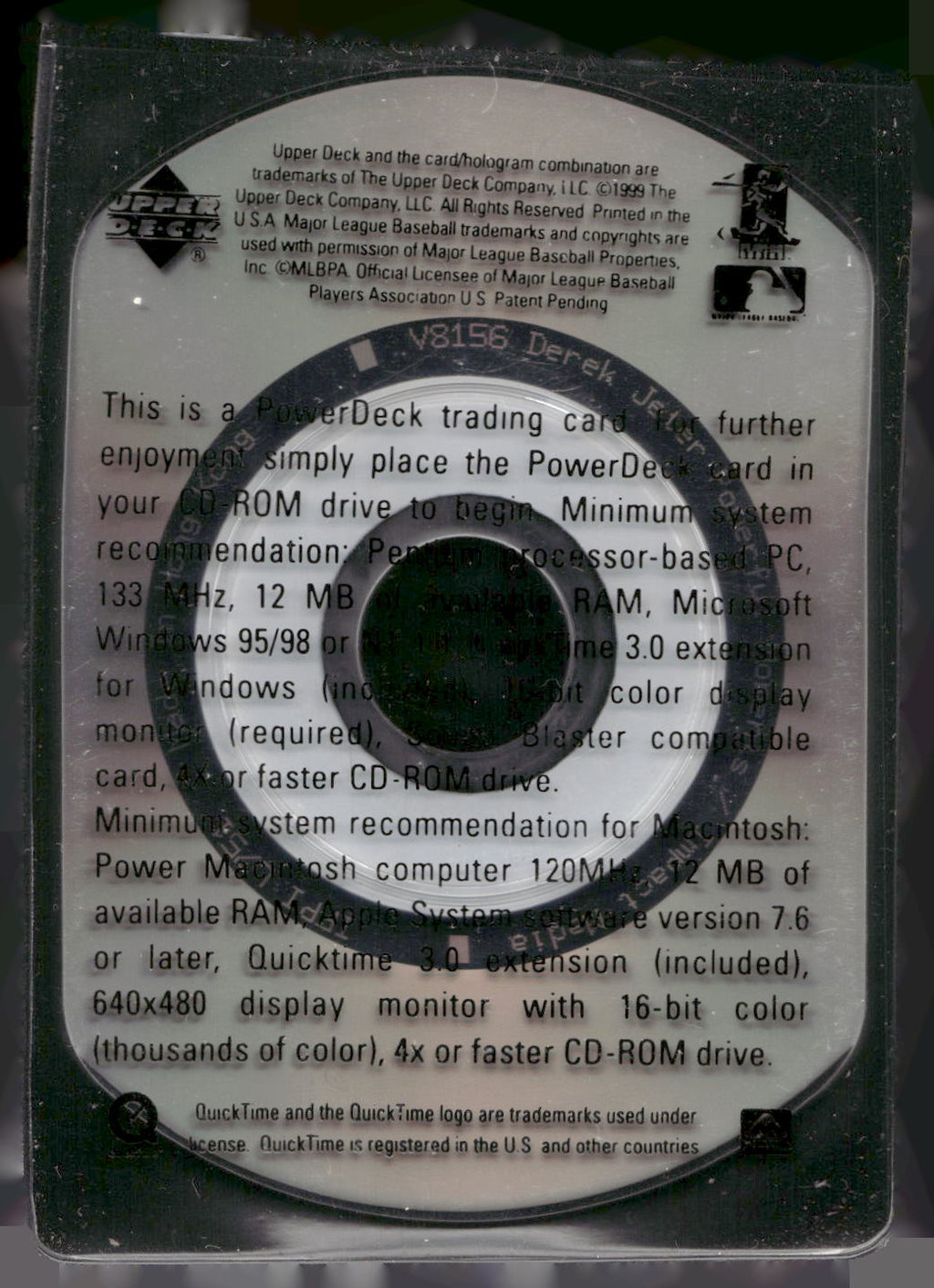 1999 Upper Deck PowerDeck #5 Derek Jeter