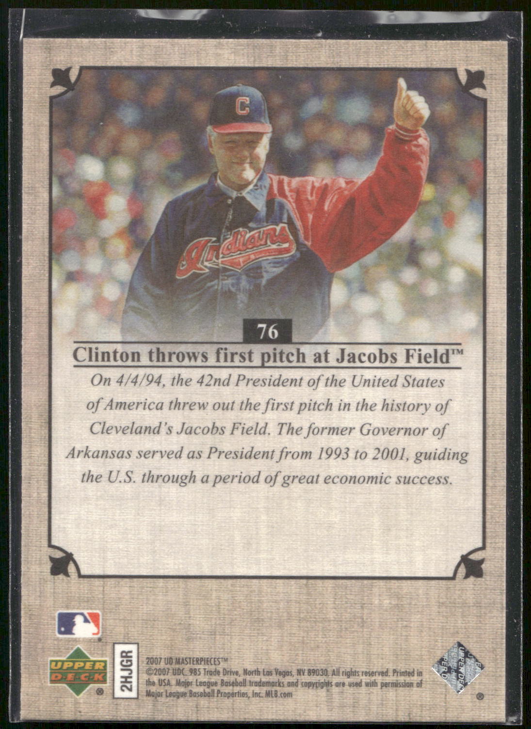 2007 Upper Deck Masterpieces #76 Bill Clinton