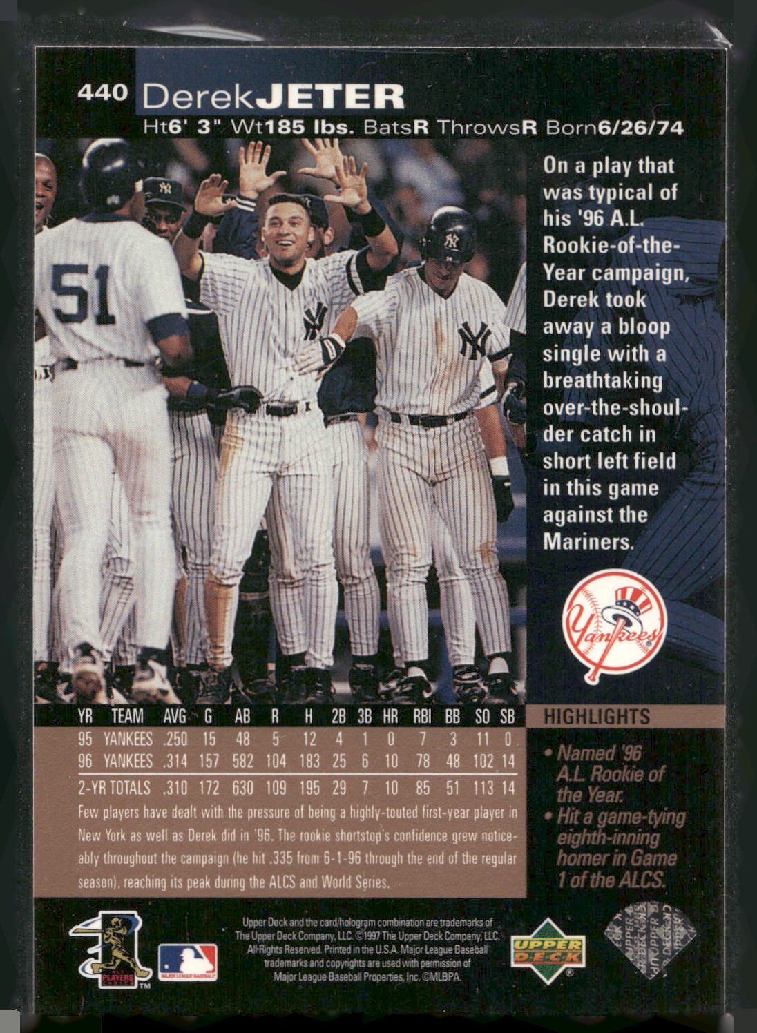 1997 Upper Deck #440 Derek Jeter