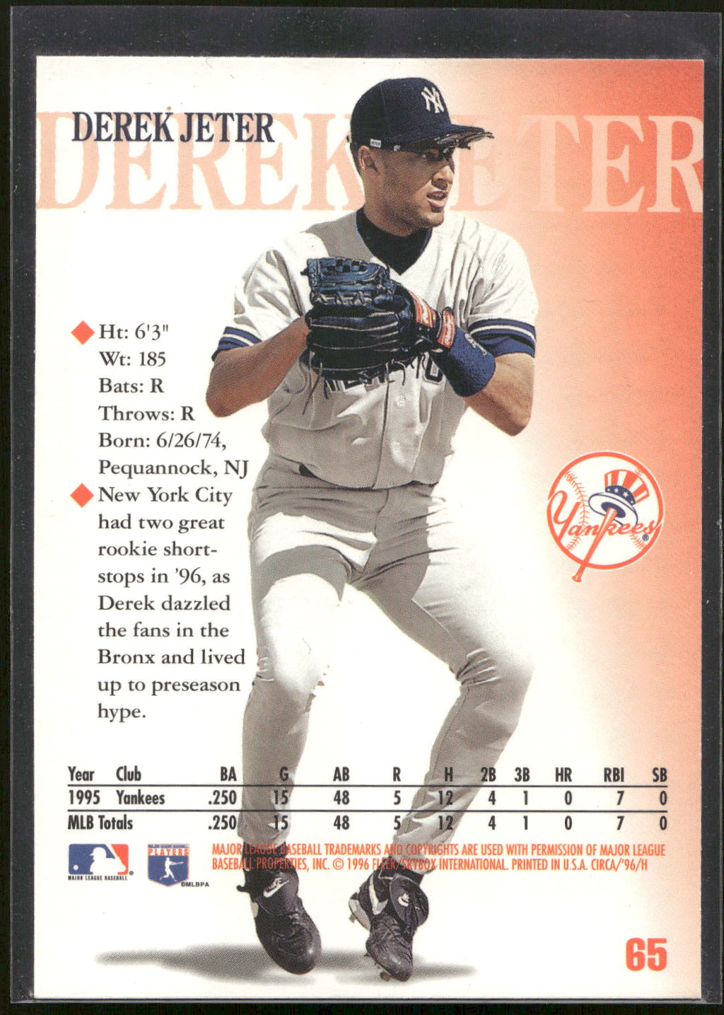 1996 Circa #65 Derek Jeter