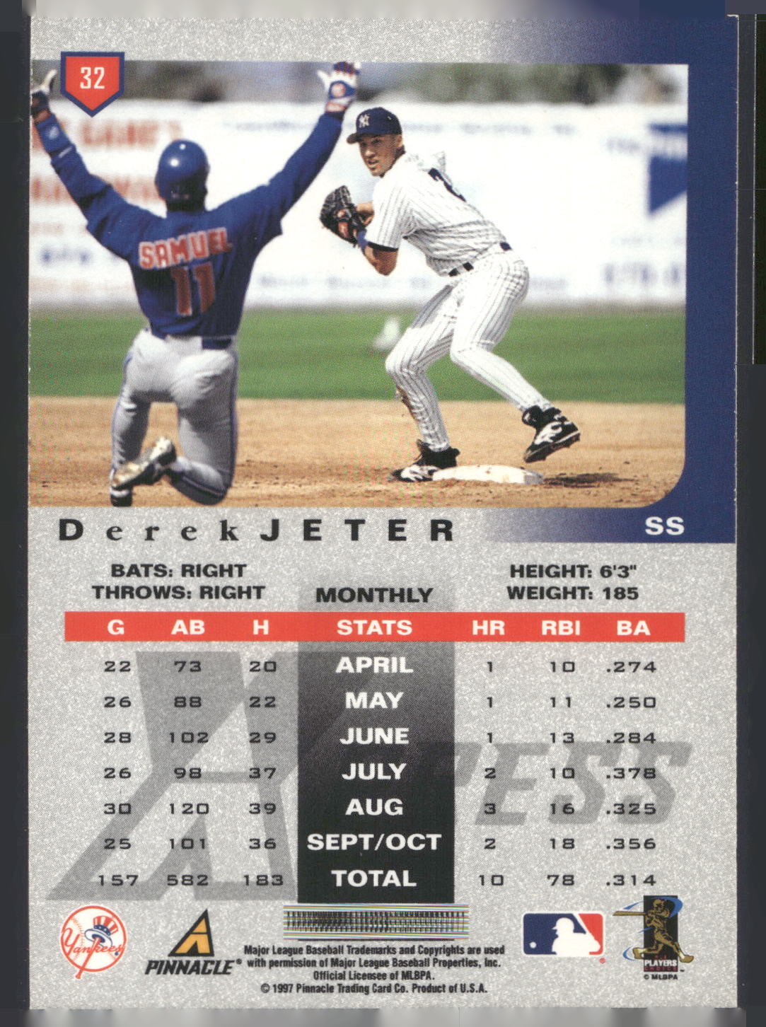 1997 Pinnacle X-Press #32 Derek Jeter