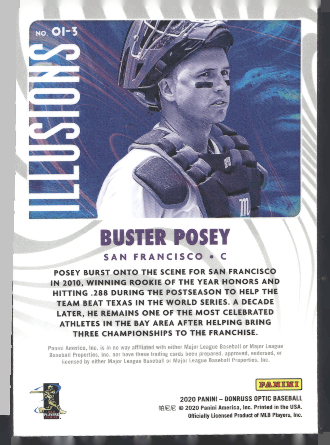 2020 Donruss Optic #OI-3 Buster Posey Optic Illusions