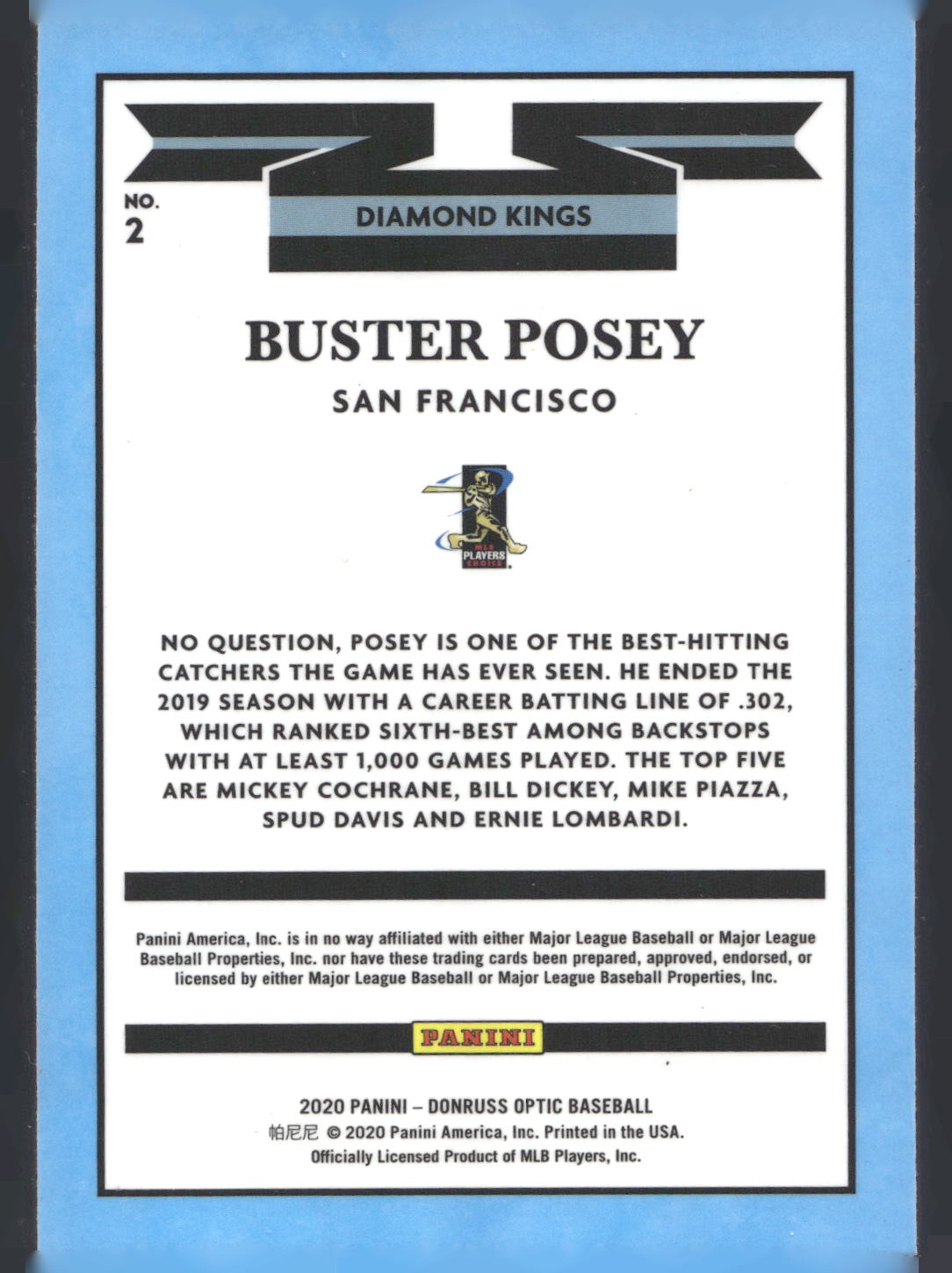 2020 Donruss Optic #2 Buster Posey