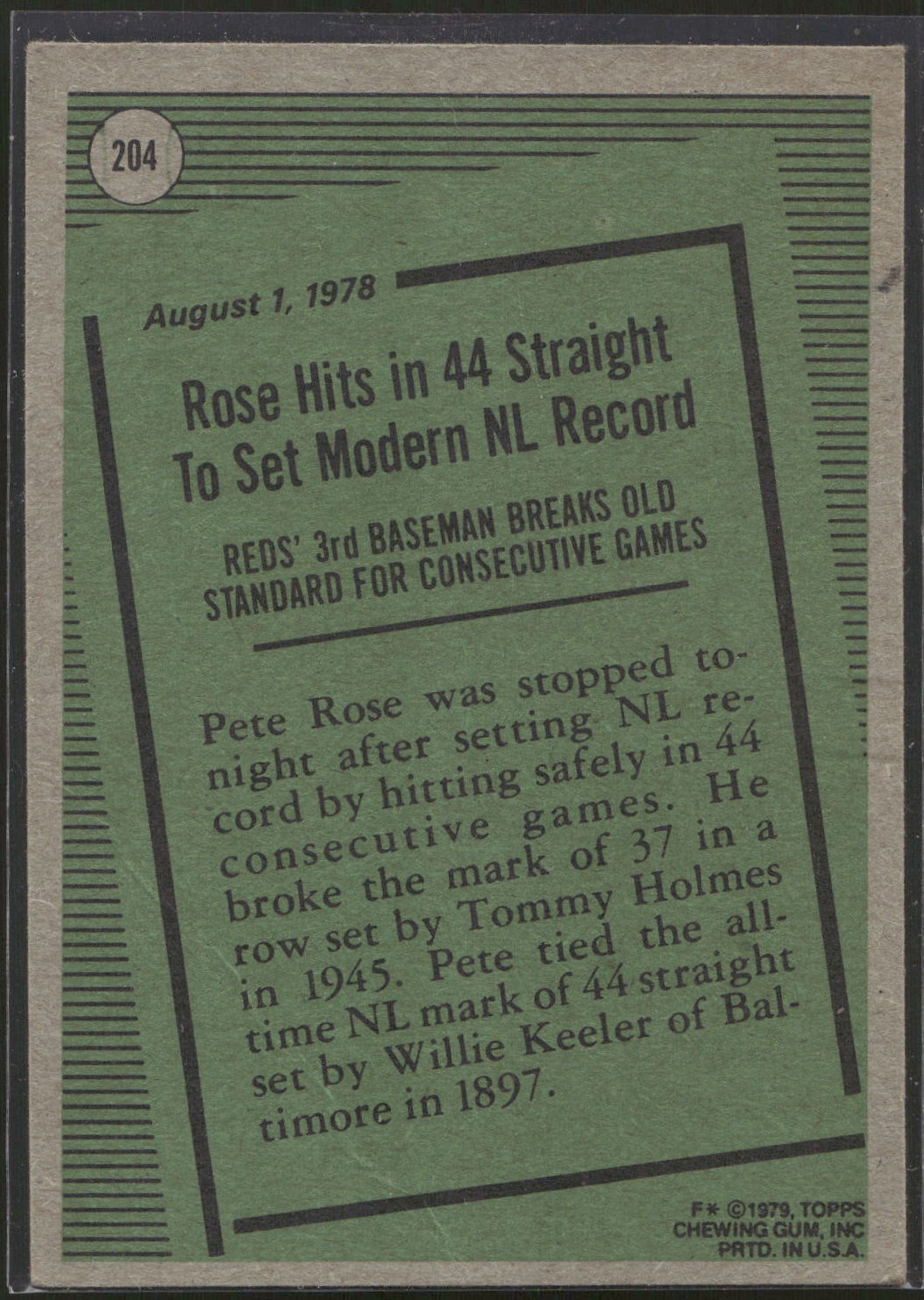 1979 Topps #204 Pete Rose