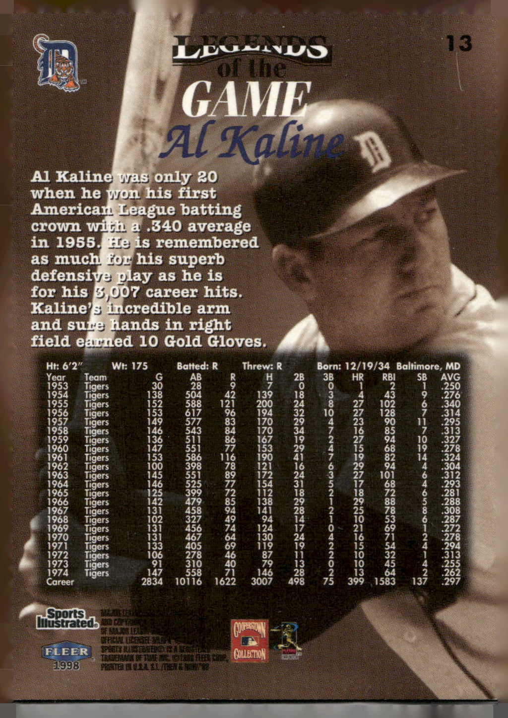 1998 Sports Illustrated Then and Now #13 Al Kaline