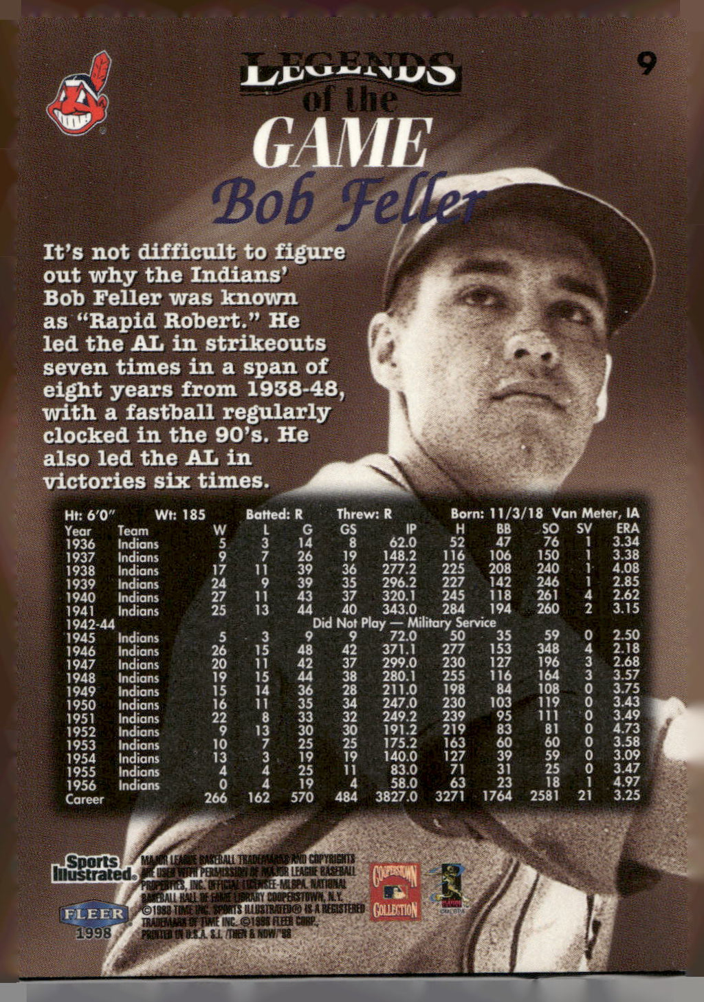 1998 Sports Illustrated Then and Now #9 Bob Feller