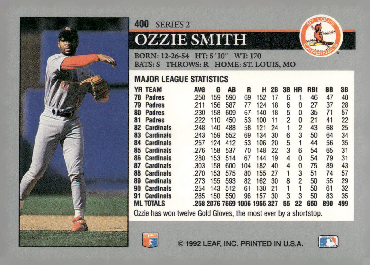 1992 Leaf #400 Ozzie Smith