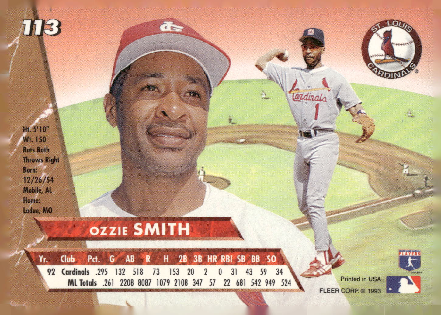 1993 Ultra #113 Ozzie Smith