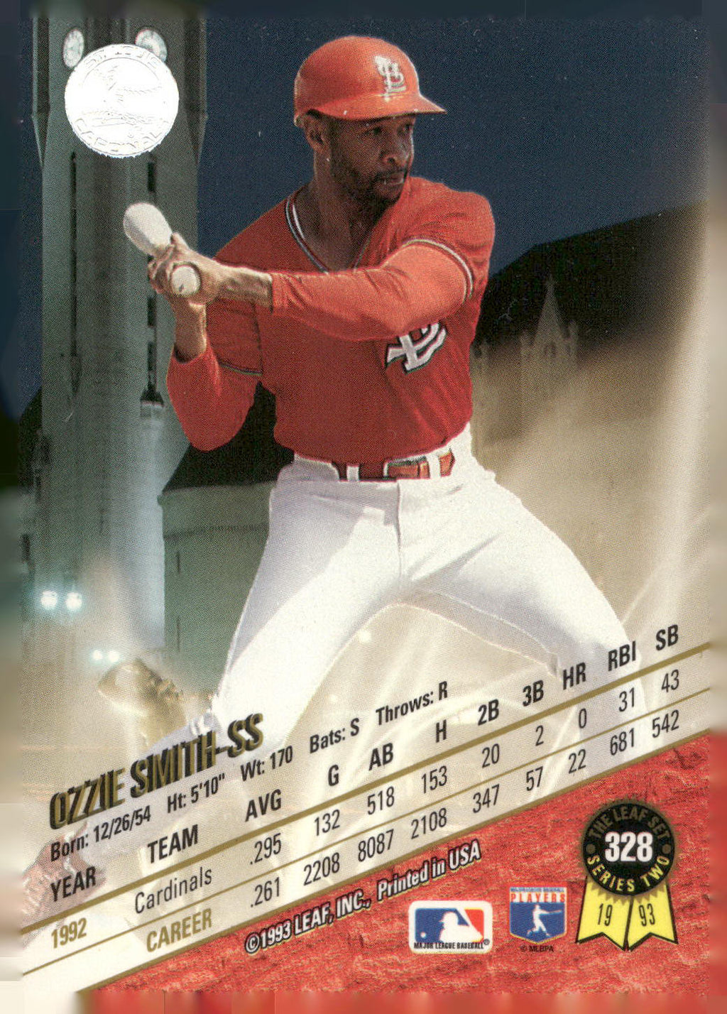 1993 Leaf #328 Ozzie Smith
