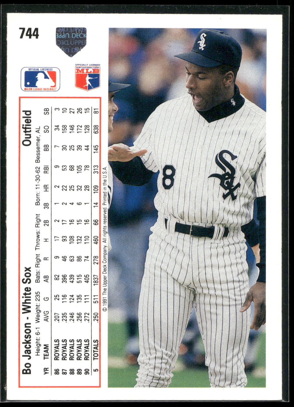 1991 Upper Deck #744 Bo Jackson