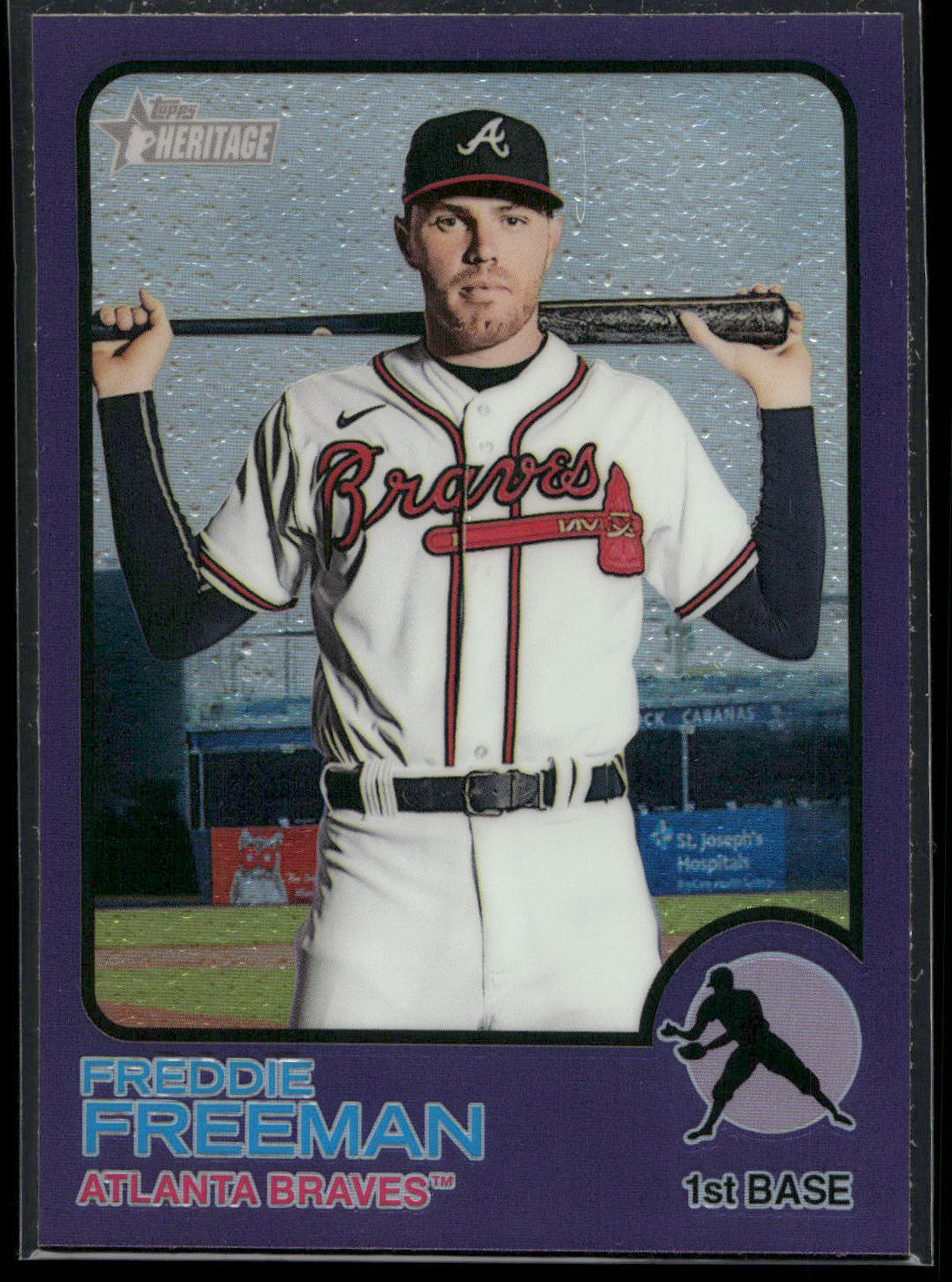2022 Topps Heritage #429 Freddie Freeman Chrome Purple Refractor