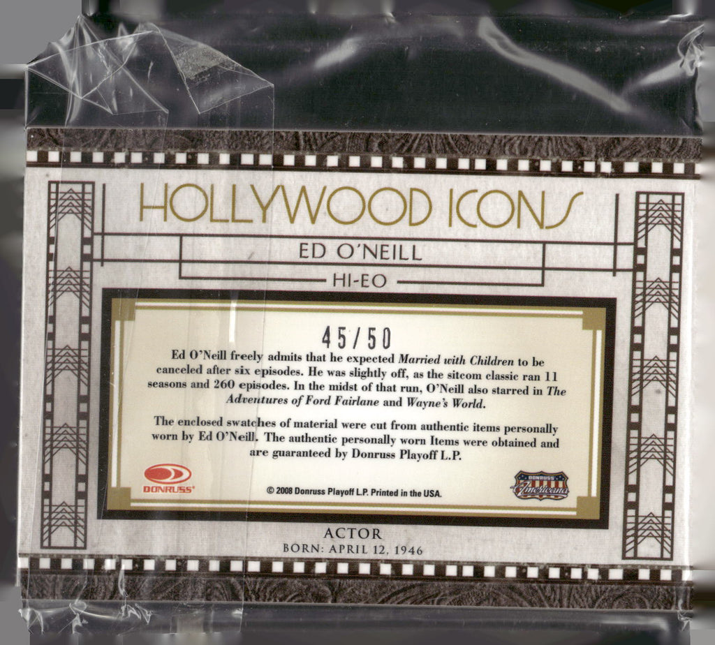 2008 Donruss Americana Celebrity Cuts #HI-EO Ed O'Neill Hollywood Icons Material