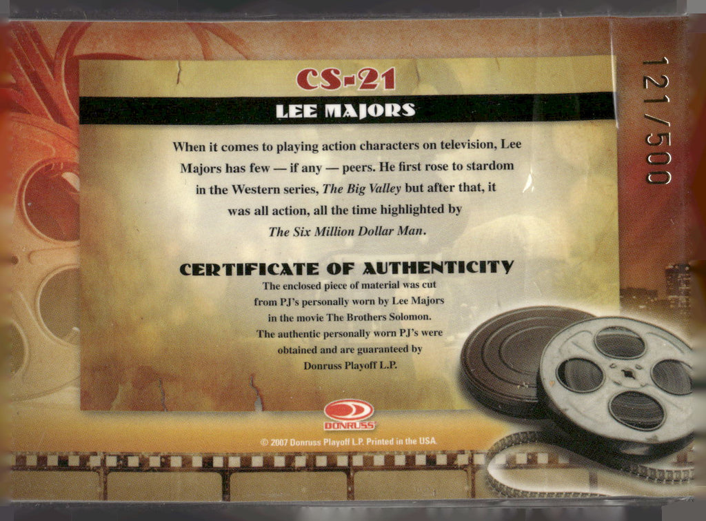 2007 Donruss Americana #CS-21 Lee Majors Cinema Stars Material