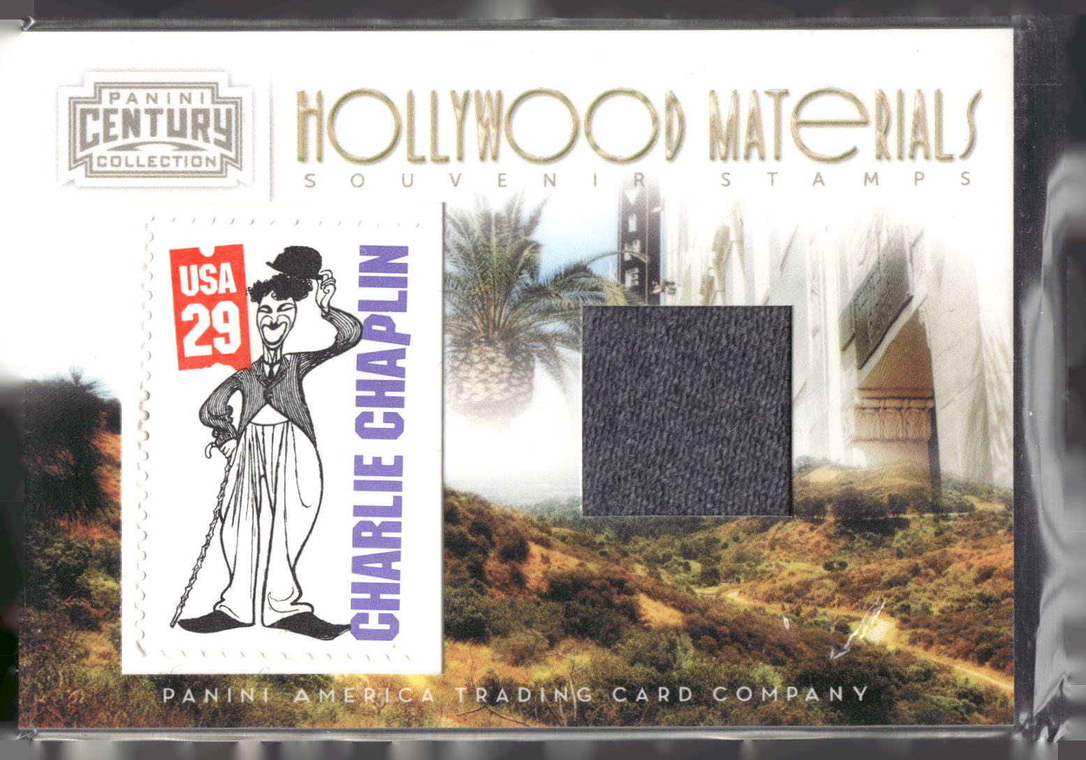 2010 Panini Century Collection Dual Materials Stamps Charlie Chaplin Card