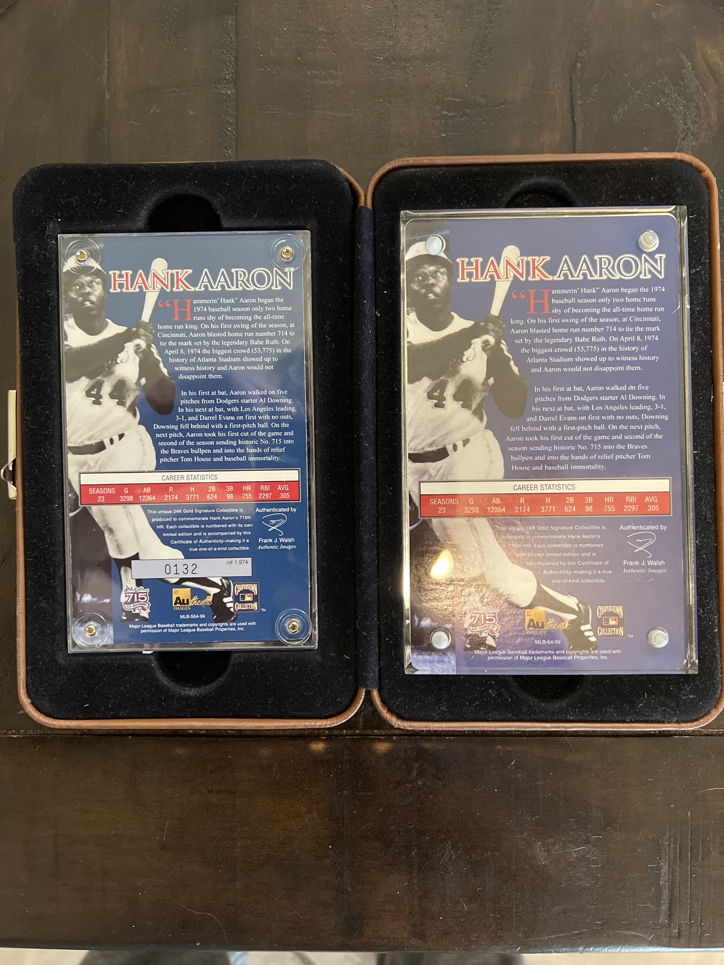 1999 Hank Aaron 715th Home Run 24K Gold Signature