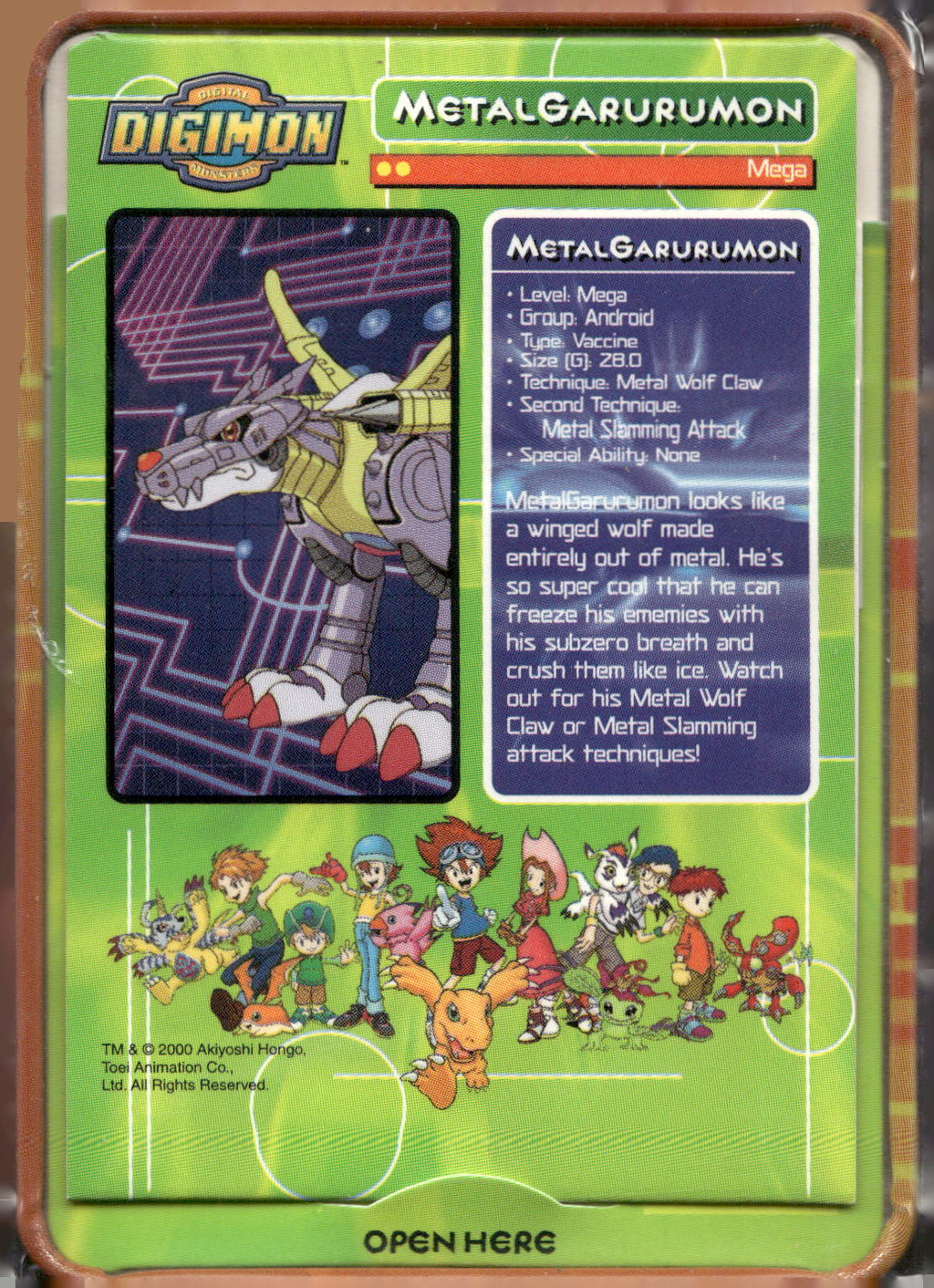 2000 Taco Bell Digimon Promo Metal (Tin) Card # MetalGarurumon
